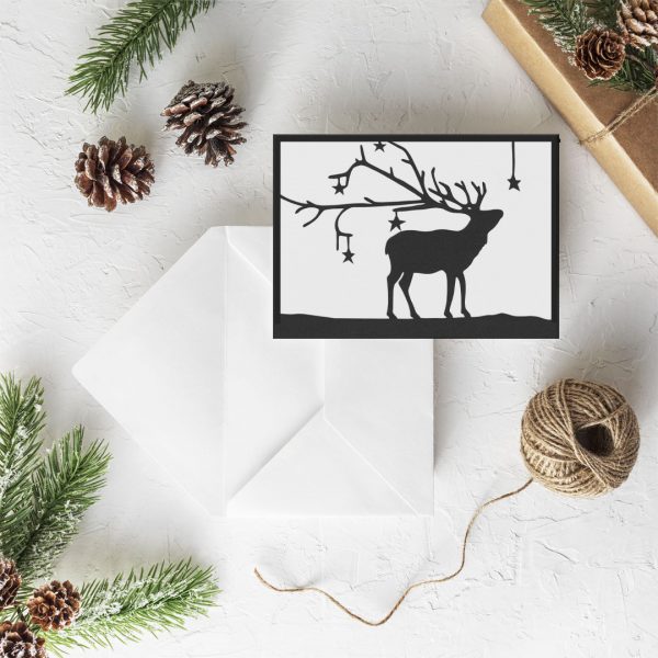 1080 HOLIDAY CARD starry deer north star squirrel tacos